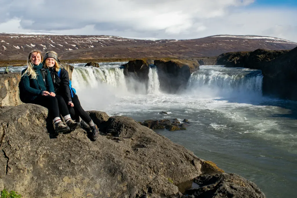 UNE Students at Waterfall in Iceland